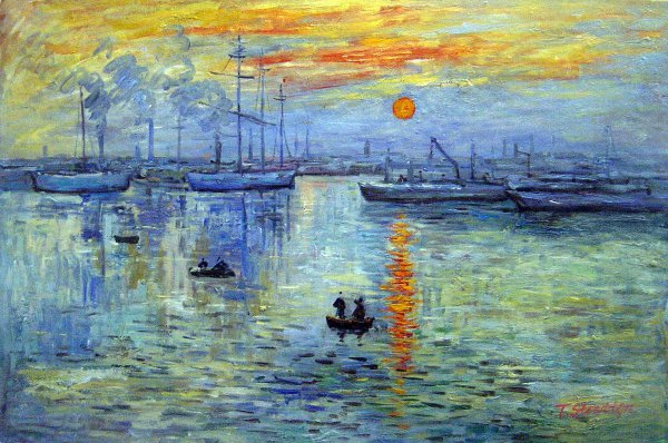 Impression Sunrise. The painting by Claude Monet