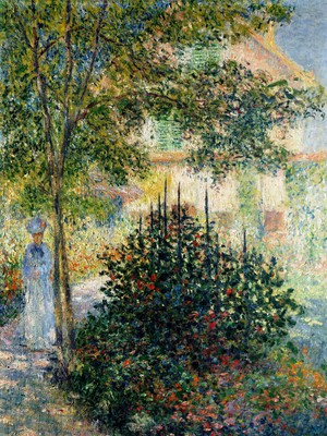 Claude Monet, In the Garden at Argenteuil, Camille Monet , Painting on canvas
