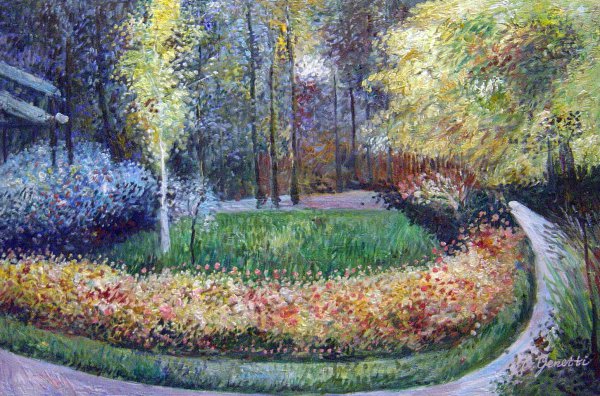 In The Garden. The painting by Claude Monet