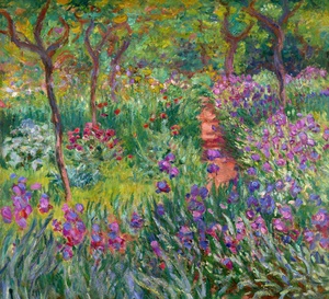Claude Monet, Iris Garden at Giverny, Painting on canvas