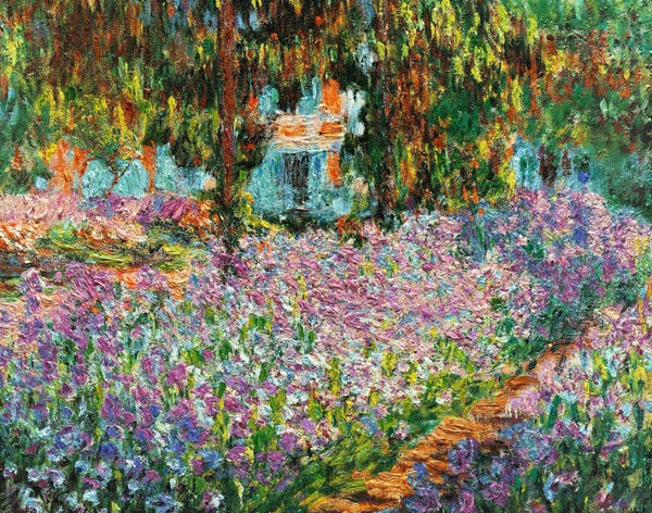 Irises in Monet's Garden II. The painting by Claude Monet