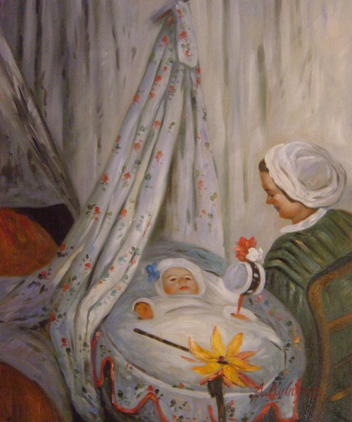 Jean Monet In His Cradle. The painting by Claude Monet