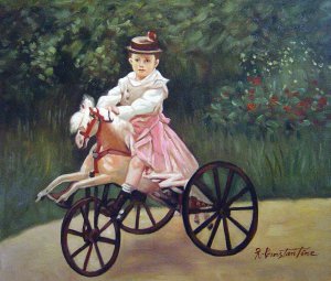 Famous paintings of Children: Jean Monet On The Horse Tricycle