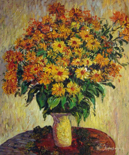 Jerusalem Artichoke Flowers. The painting by Claude Monet