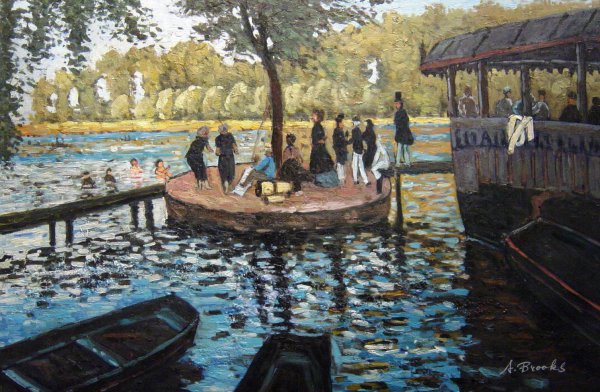 La Grenouillere. The painting by Claude Monet