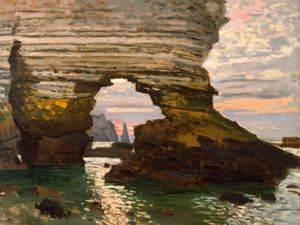 Claude Monet, La Porte D'amont, Etretat, Painting on canvas