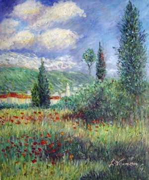 Lane In The Poppy Fields, Ile Saint-Martin, Claude Monet, Art Paintings