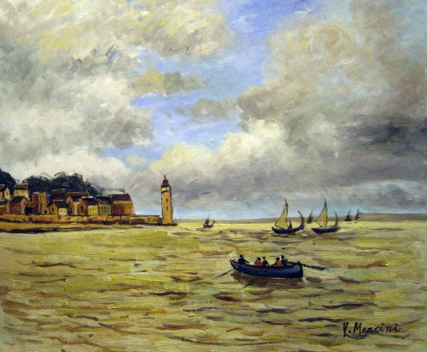 Lighthouse At The Hospice. The painting by Claude Monet