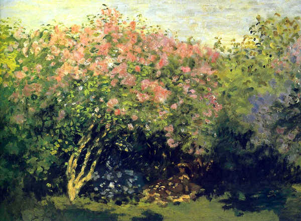 Lilacs in the Sun. The painting by Claude Monet