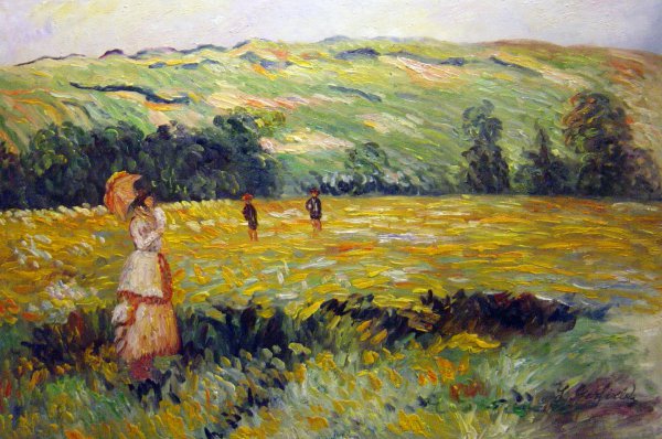 Limetz Meadow. The painting by Claude Monet