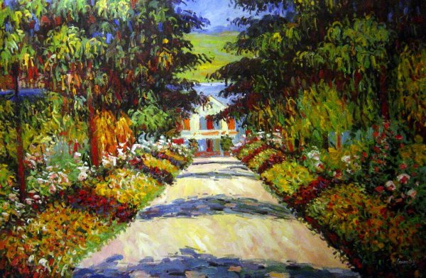 Main Path At Giverny. The painting by Claude Monet
