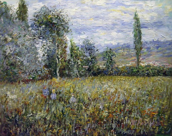 Meadow. The painting by Claude Monet