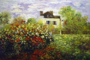 Claude Monet, Monet's Garden At Argenteuil, Painting on canvas