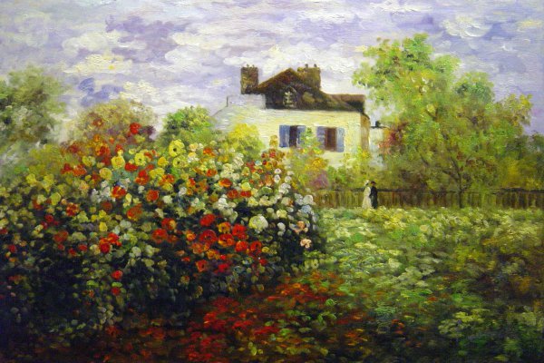 Monet&#39s Garden At Argenteuil. The painting by Claude Monet