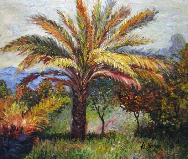 Palm Tree At Bordighera. The painting by Claude Monet