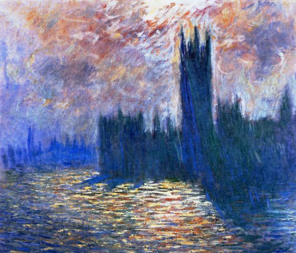 Parliament, Reflections on the Thames. The painting by Claude Monet