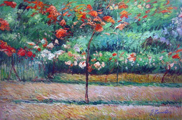 Peony Garden. The painting by Claude Monet