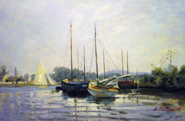 Pleasure Boats, Argenteuil. The painting by Claude Monet