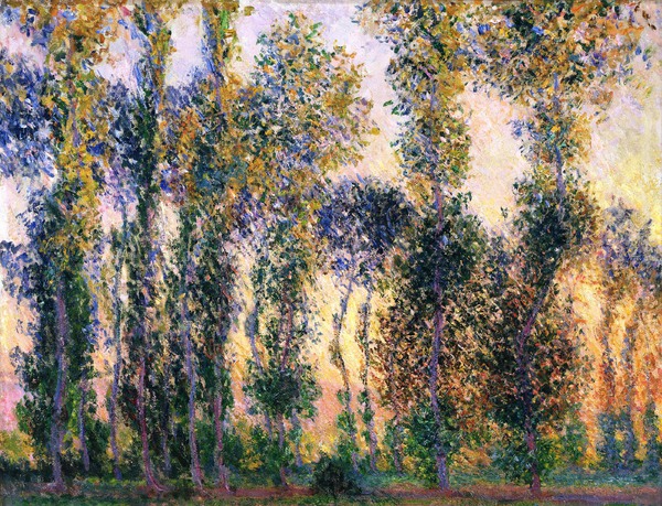 Poplars at Giverny. The painting by Claude Monet