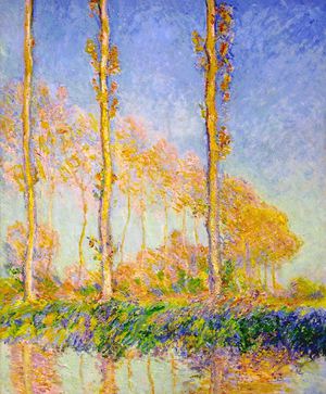 Claude Monet, Poplars, Autumn, Pink Effect, Painting on canvas