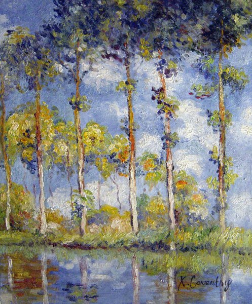 Poplars. The painting by Claude Monet