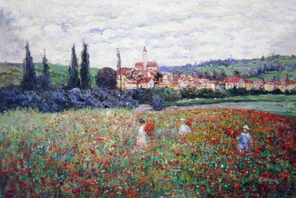Poppies Near Vetheuil. The painting by Claude Monet