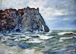 Claude Monet, Port d`Aval, Rough Sea, Painting on canvas