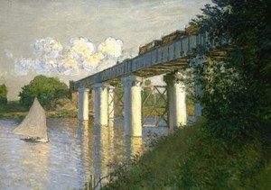 Claude Monet, Railroad Bridge, Argenteuil, Painting on canvas