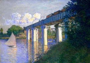 Claude Monet, Railway Bridge at Argenteuil, Painting on canvas