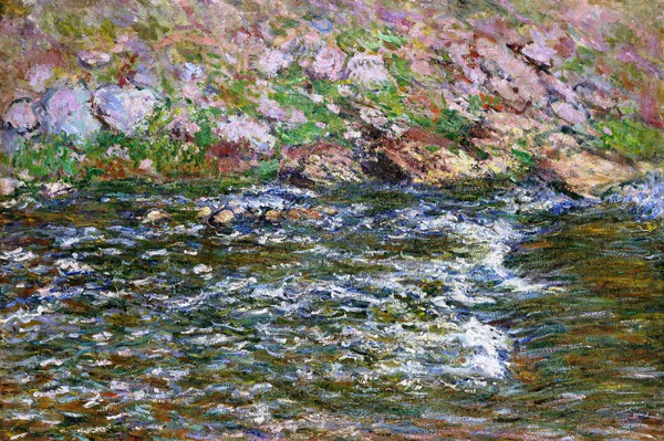 Rapids on the Petite Creuse at Fresselines. The painting by Claude Monet