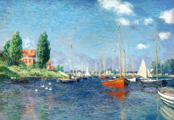 Red Boats, Argenteuil. The painting by Claude Monet