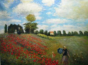 Red Poppies At Argenteuil, Claude Monet, Art Paintings