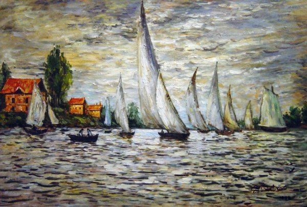 Regatta At Argenteuil. The painting by Claude Monet