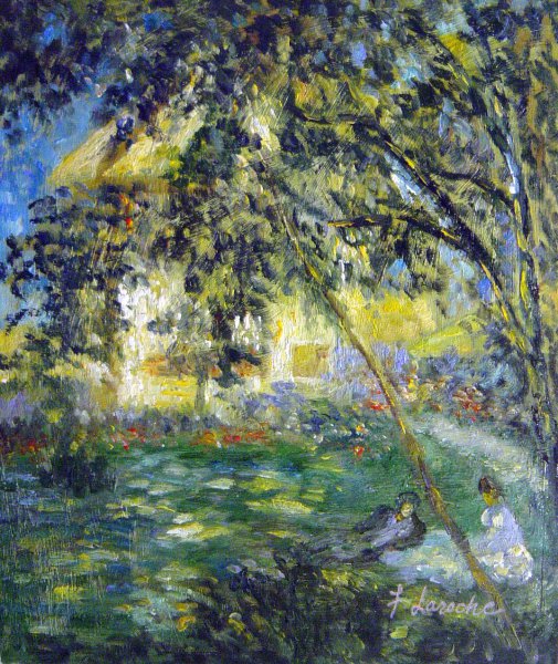 Relaxing In The Garden, Argenteuil. The painting by Claude Monet