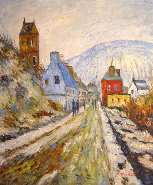 Road to Vetheuil. The painting by Claude Monet