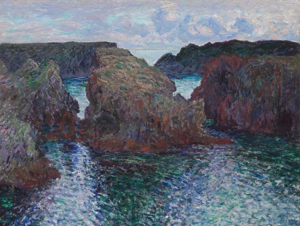 Rocks At Port-Goulphar II, Belle-Ile. The painting by Claude Monet