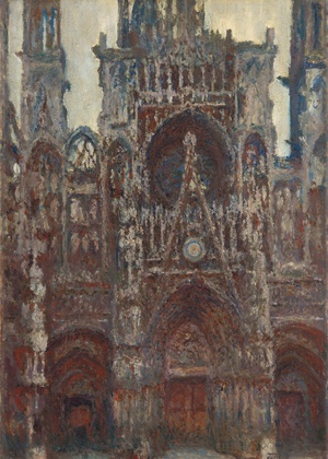 Claude Monet, Rouen Cathedral, Evening, Harmony in Brown, Painting on canvas