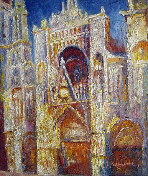 Rouen Cathedral, The Portal In The Sun. The painting by Claude Monet