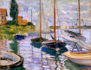 Claude Monet, Sailboats on the Seine at Petit-Gennevilliers, Painting on canvas