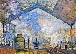 Claude Monet, Saint-Lazare Station, Exterior View, Painting on canvas
