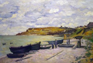 Sainte-Adresse, Fishing Boats On The Shore, Claude Monet, Art Paintings