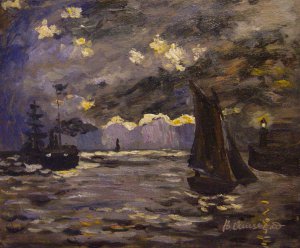 Claude Monet, Seascape, Night Effect, Painting on canvas