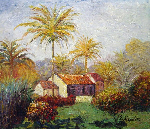Small Country Farm In Bordighera. The painting by Claude Monet
