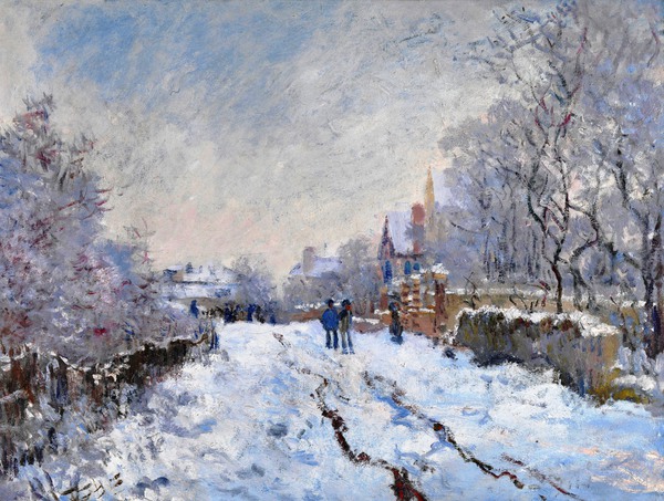 Snow at Argenteuil. The painting by Claude Monet