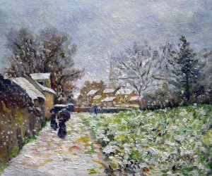 Claude Monet, Snow At Argenteuil, Painting on canvas