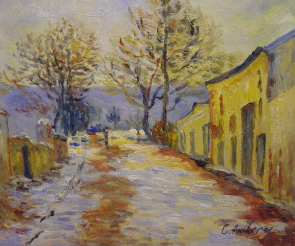 Snow Effect At Limetz. The painting by Claude Monet
