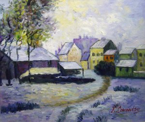 Claude Monet, Snow Effect With Setting Sun, Painting on canvas