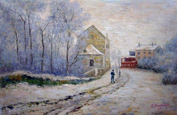 Snow In Argenteuil. The painting by Claude Monet