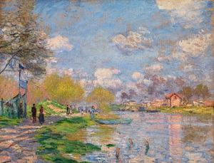 Claude Monet, Spring by the Seine, Painting on canvas