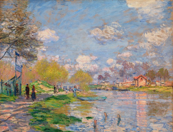 Spring by the Seine. The painting by Claude Monet